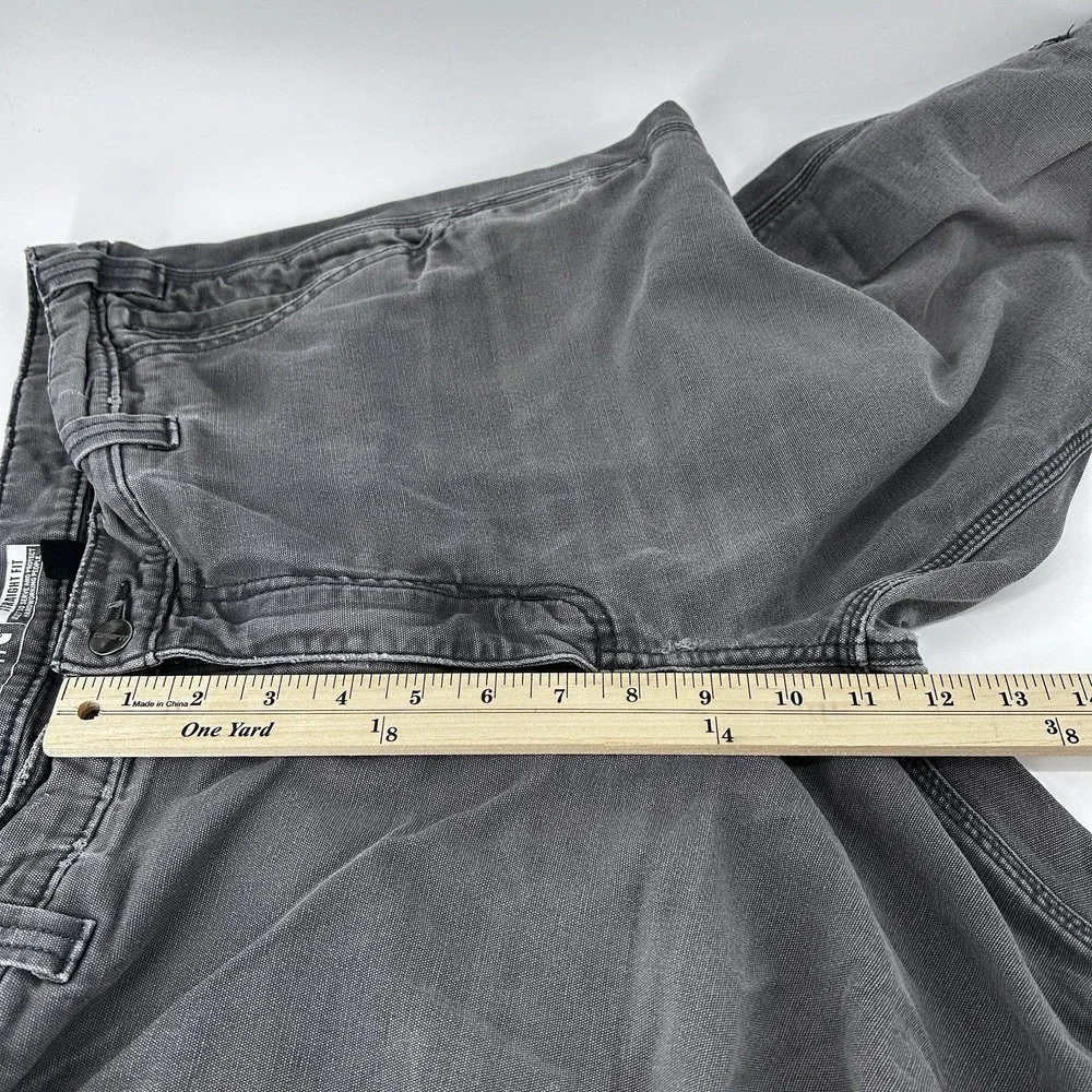 Carhartt Faded Grey Work Pants 34x36 Distressed Repair Grunge Workwear Carpenter